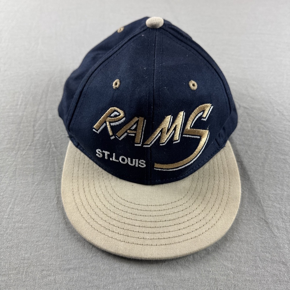 St Louis Rams NFL Apparel SnapBack Hat Blue Spell Out Script Adjustable Football